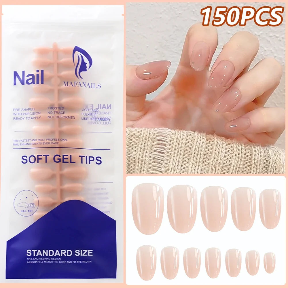 120pcs Pink French Press On Nails - Glossy Short Square Coffin Full Cover Acrylic Nail Tips