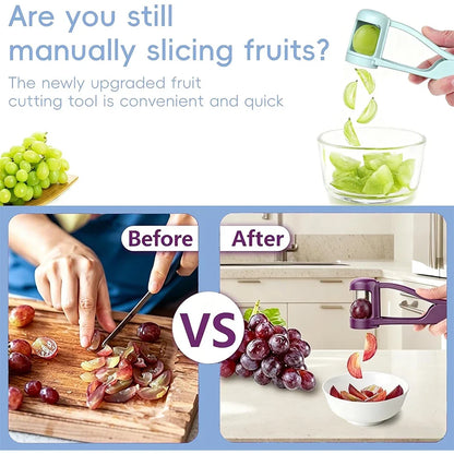 Grape Cutter Slicer for Toddlers - One Second Fruit Quarter Slicer for Grapes Cherry Tomatoes Strawberries Kitchen Safety Gadget