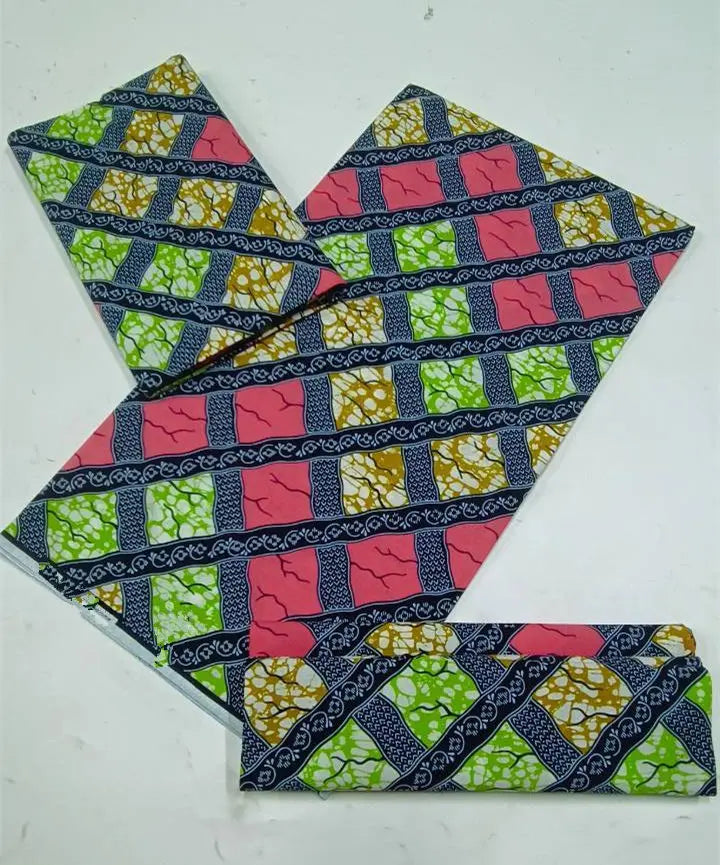 100% Cotton Ankara Fabric - High Quality African Print Batik Real Wax Pagne 6 Yards for Stylish Sewing