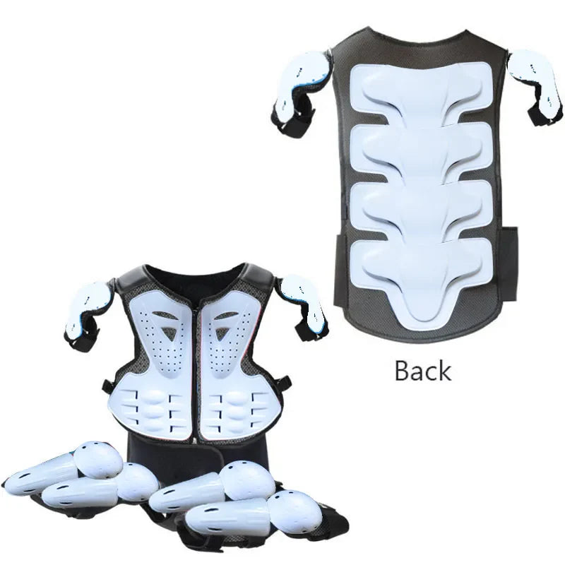Full Body Protective Armor for Kids & Youth – Motocross, Skating Vest with Chest, Spine, Knee & Elbow Guards (0.8-1.6m)