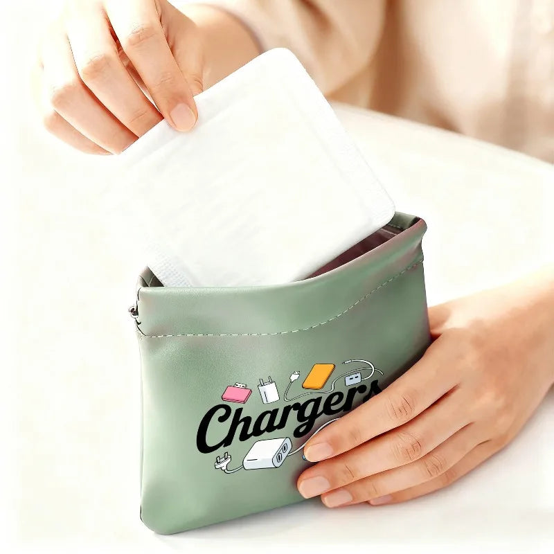 Charger and Cable Organizer Pouch - Durable Travel Storage Bag for Data Cables, USB Drives, Power Banks, and Phones