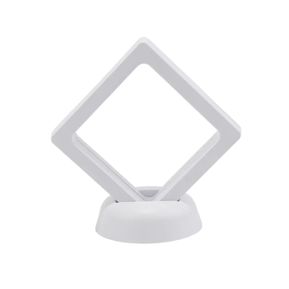 3D Floating Jewelry & Coin Display Frame – Clear Stand for Rings, Pendants, and Gemstones