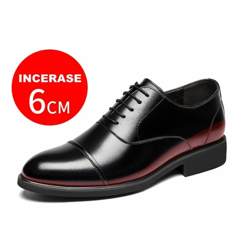Men's Elevator Dress Shoes - 6CM Heightening Leather Business & Wedding Shoes Size 37-46