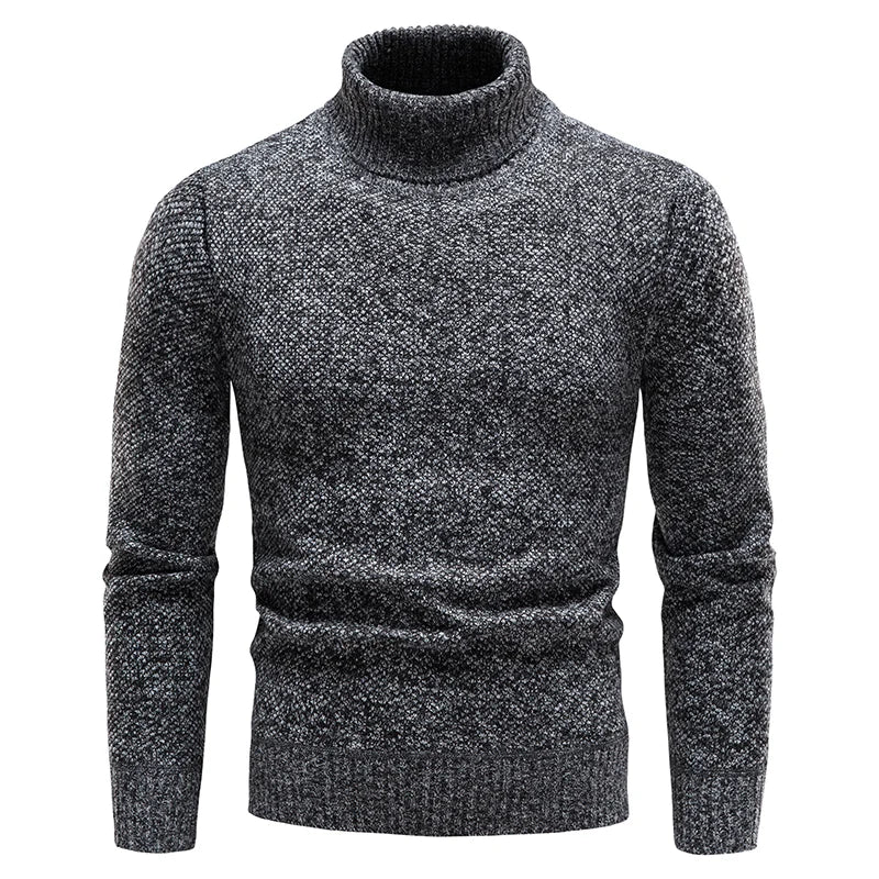 Men's Autumn Winter Fleece Turtleneck Sweater - Thick Warm Slim Fit Elastic Pullover Luxury Casual Top