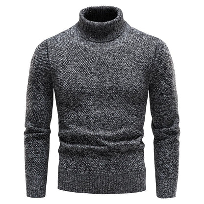 Men's Autumn Winter Fleece Turtleneck Sweater - Thick Warm Slim Fit Elastic Pullover Luxury Casual Top