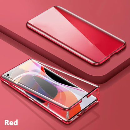 Metal Magnetic Phone Case - Double Sided Glass Protective Cover for Samsung Galaxy S23 S22 S21 Ultra Plus S20 FE A54 A53 A52 A71 A51 A34