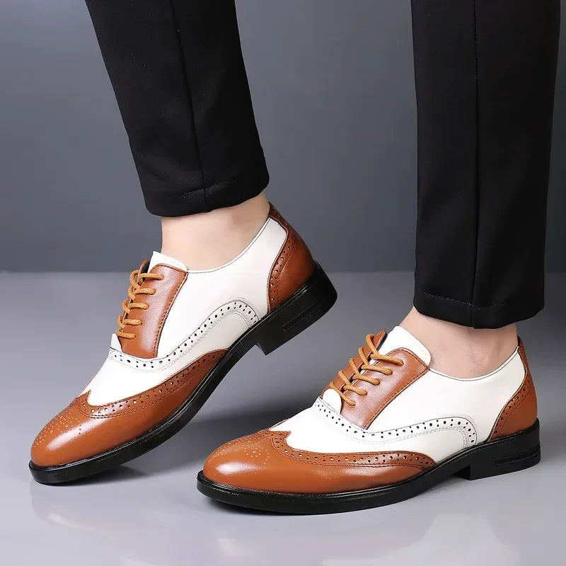 Men’s Classic Pointed Toe Dress Shoes - Lace-Up Business, Casual & Wedding Formal Shoes Plus Size