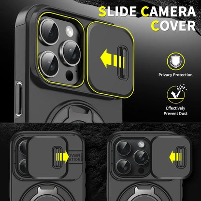 Armor Magnetic iPhone Case with Lanyard – Shockproof Slide Camera Protection for iPhone 11-16 Pro Max