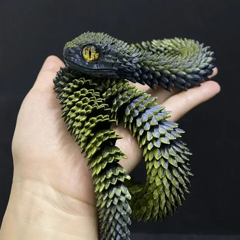 3D Printed Snake Egg Mold – Creative Decompression Rotatable Articulated Snake Desktop Ornament & Realistic Animal Toy for Kids