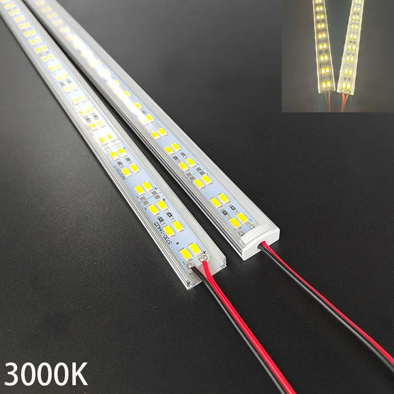 72LED Super Bright Light Bar - 50cm DC12V Aluminum Strip Lamp for Kitchen & Shelf Lighting