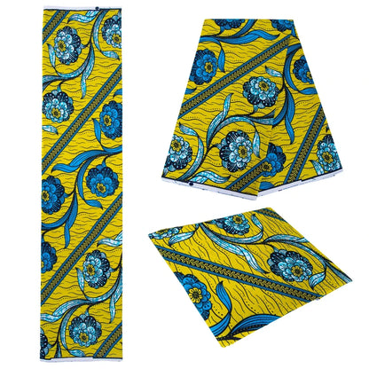 Original African Wax Print Fabric - 100% Cotton Colorful Dutch Ankara Pagne