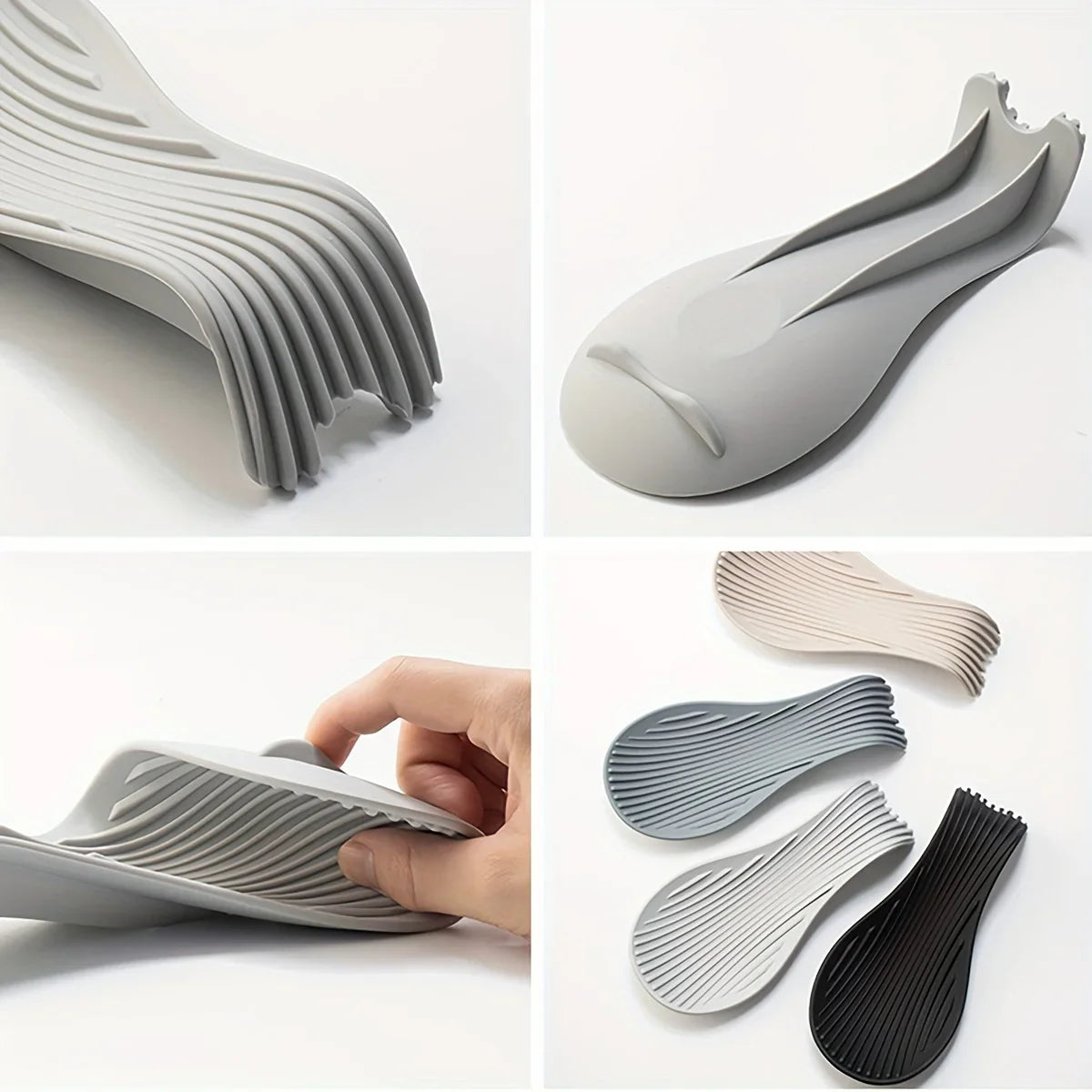 Silicone Spoon Holder & Utensil Rest – Heat-Resistant Kitchen Storage Shelf for Cooking Tools & Accessories