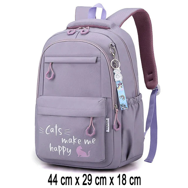 Teen Girls School Backpack | Pink Waterproof Bag for Primary & Middle School Students