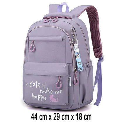 Teen Girls School Backpack | Pink Waterproof Bag for Primary & Middle School Students