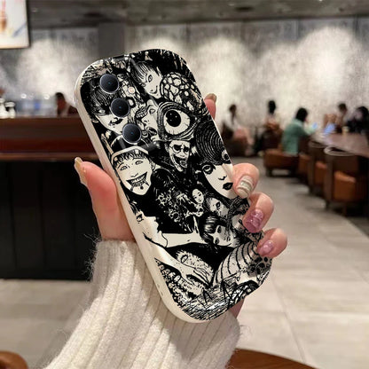 Junji Ito Horror Comics 3D Wave Phone Case for Samsung Galaxy A73 / A72 / A71 / A55 / A54 / A53 / A35 / A34 / A33 / A25 / A24 / A23 / A15 / A14 / A13 / A05 / A04 / A03 – Shockproof 4G/5G Protective Cover Anime Design