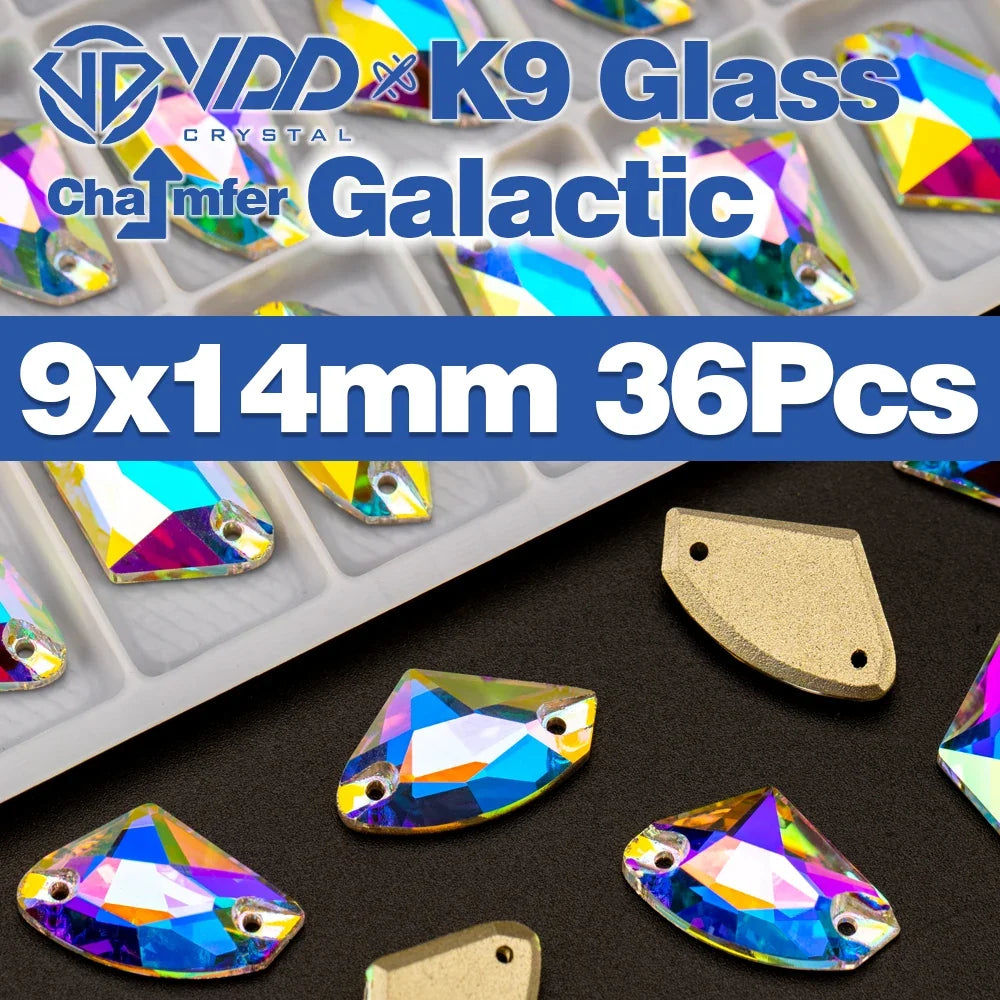 AAAAA K9 Glass Sew-On Rhinestones - AB Crystal Flatback Stones for Wedding Dress & Clothing Accessories