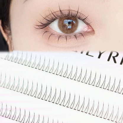 J Curl V-Shape Manga Under Eyelashes – Soft Black Bottom Lash Clusters for Natural Comic Eye Look
