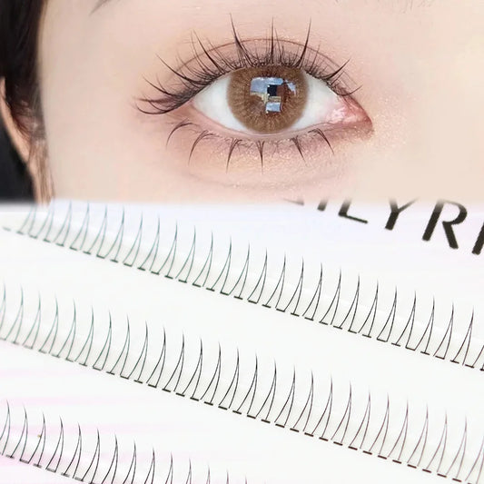 J Curl V-Shape Manga Under Eyelashes – Soft Black Bottom Lash Clusters for Natural Comic Eye Look