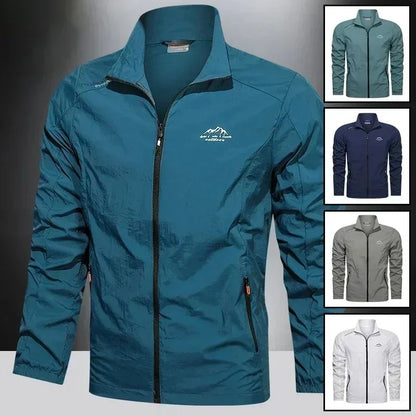 Men’s UPF100+ Summer Windbreaker - Lightweight UV Sun Protection Jacket with Zip Pockets for Outdoor Activities