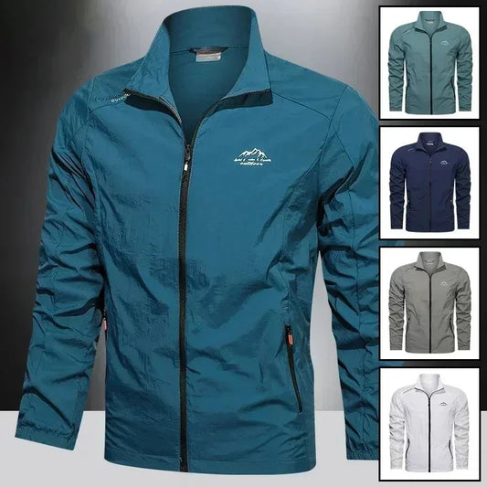 Men’s UPF100+ Summer Windbreaker - Lightweight UV Sun Protection Jacket with Zip Pockets for Outdoor Activities