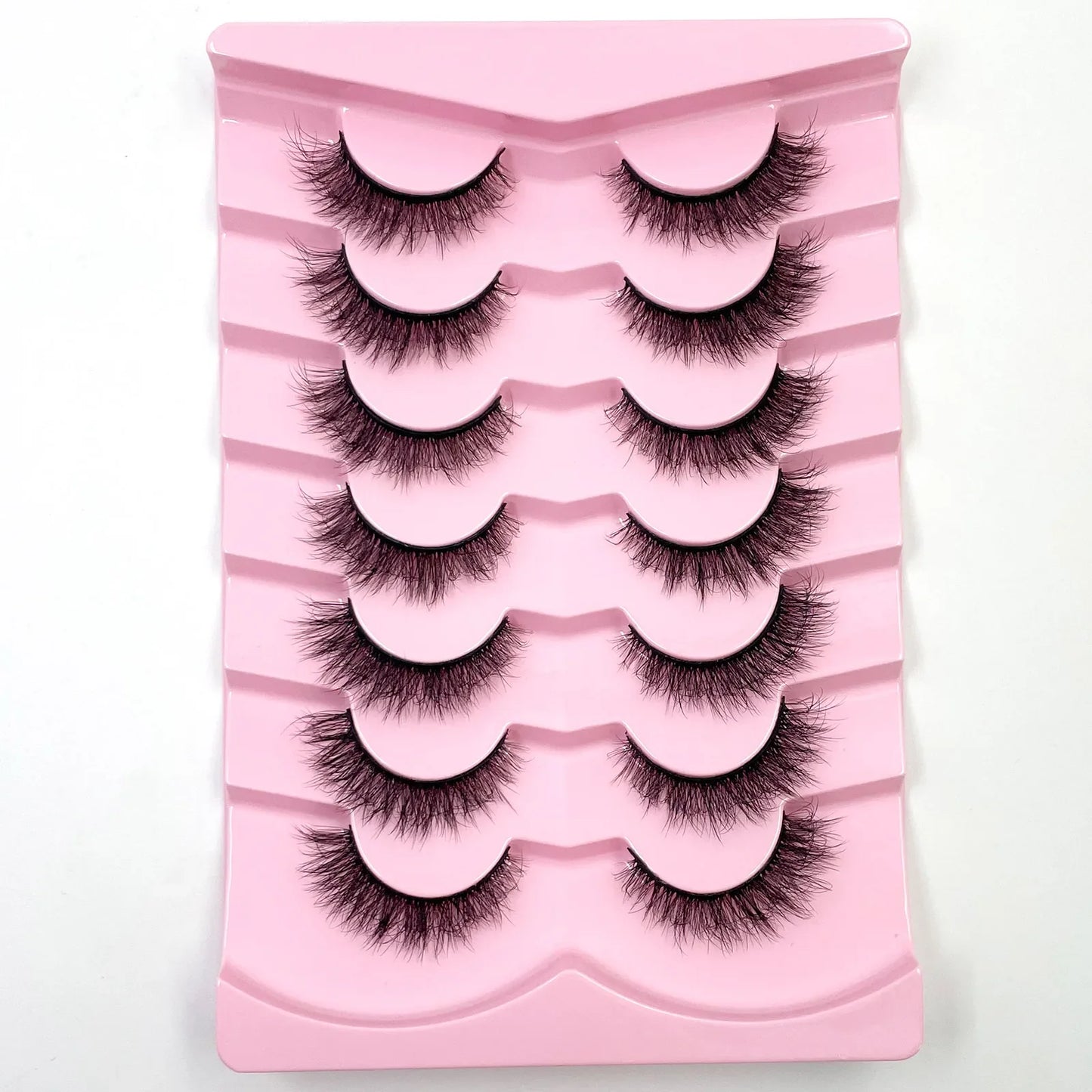 7 Pairs 3D Mink Fur False Eyelashes – Thick Short Dramatic Natural Look Makeup Lashes Wholesale