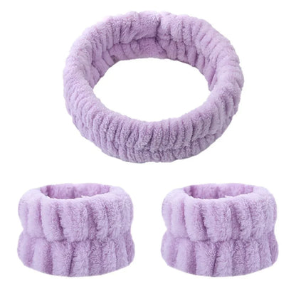 Microfiber Wrist Washband – Absorbent Wrist Sweatband Scrunchies for Women, Face Wash Towel Band, Headband Accessory