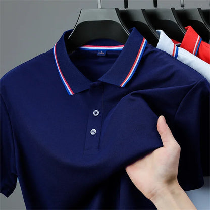 Men's Casual Polo Shirt - 2026 Solid Color Short Sleeve Summer Fashion Top