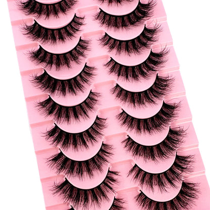 38 Styles 10 Pairs 3D Mink False Eyelashes – Natural Short & Long Fake Lashes Makeup Extension Kit