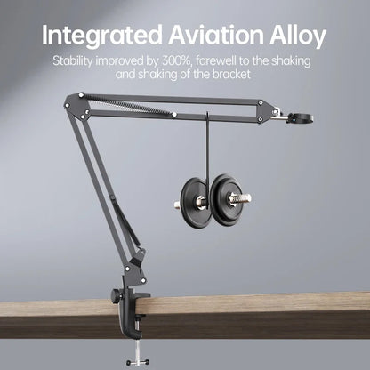 RIEVBCAU Flexible Microscope Arm Stand – Adjustable Metal Bracket Mount for DM4, DM7, DM9, MS1, MS3 Models