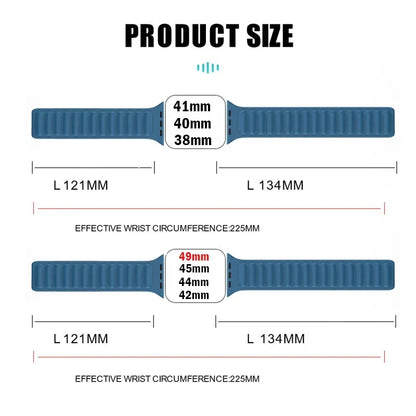 Magnetic Silicone Link Bracelet for Apple Watch Ultra | Fits 38mm-49mm | Compatible with iWatch Series 3-8 and SE