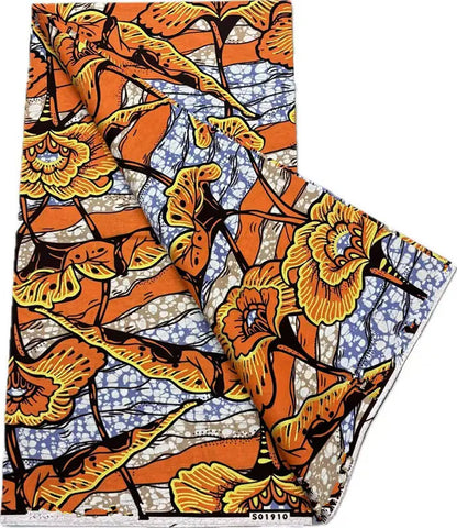 African Real Wax Print Fabric - 6 Yards 100% Cotton Ghana Ankara Loincloth Material