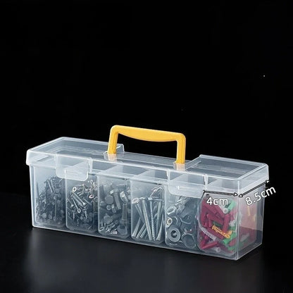Transparent Hardware Storage Box - Multi-Compartment Organizer for Screws, Tools & Small Parts