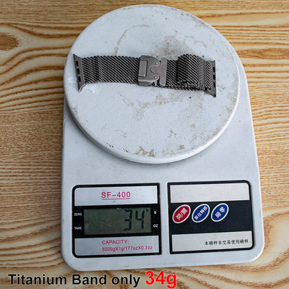 100% Titanium Milanese Loop Band for Apple Watch Ultra 2/1, Series 10–6, SE – iWatch Strap for 45mm 46mm 49mm Models