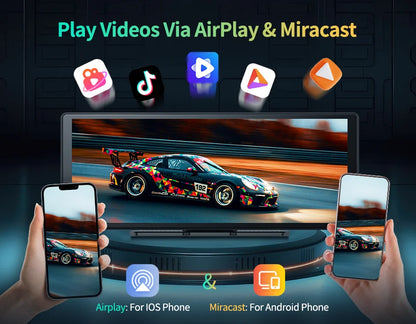 11.3" Imagebon H50 Dash Cam — 4K, 3-Channel, ADAS, Wireless CarPlay & Android Auto, Time-Lapse & 24H Parking Monitor Black Box