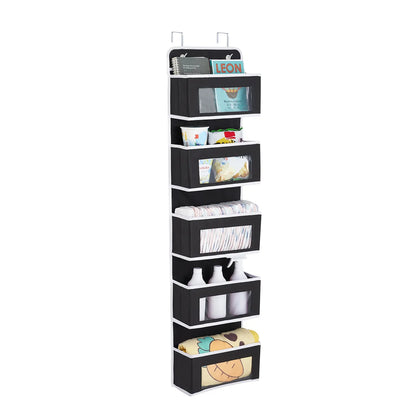 Over The Door Hanging Organizer - 1/3/4/5 Pocket Wall Mounted Storage Rack for Bathroom, Dorm & Clothes
