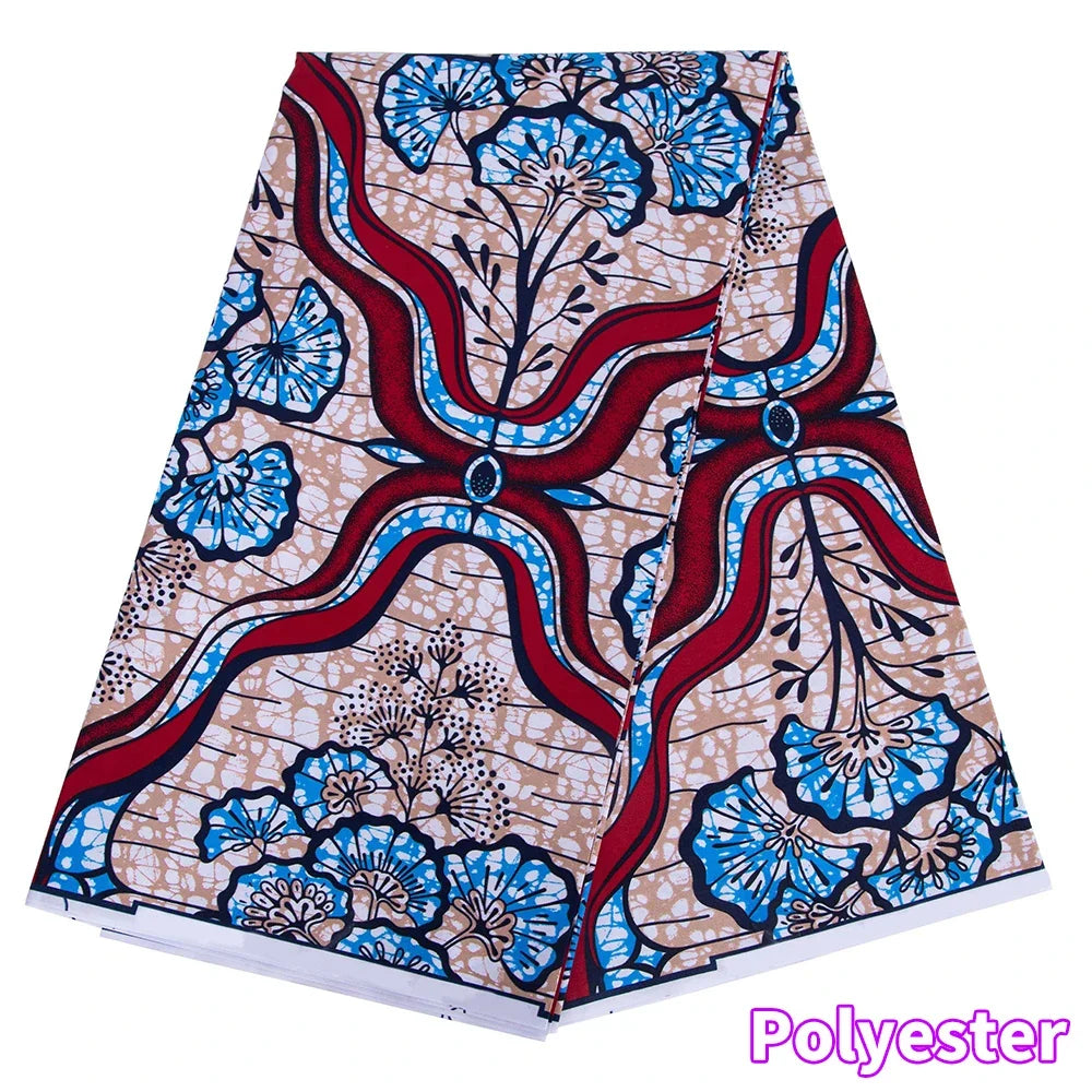 African Ankara Double Print Batik Fabric - Real Wax Patchwork Textile for DIY Sewing, Wedding Dresses & Crafts