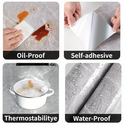 Self Adhesive Tile Wallpaper Stickers - 10/20/40PCS Waterproof 30x30cm Floor Decals for Kitchen, Bathroom & Home Decor