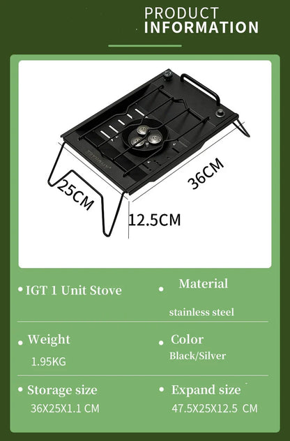 IGT Camping Gas Stove – 8000W High Power Flat Burner for Outdoor Kitchen & Camping Gear