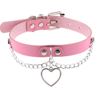 Harajuku Cosplay Rivet Star Punk Rock Gothic Collar — Sexy PU Leather Heart Cross Spike Choker Jewelry for Women