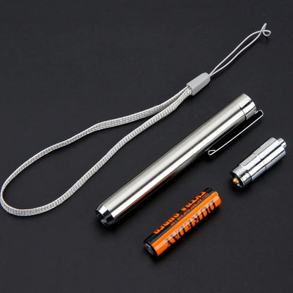 Portable LED Stainless Steel UV Flashlight: 395/365nm Ultra Violet Mini Light - AAA Battery Powered for Marker Checker Detection