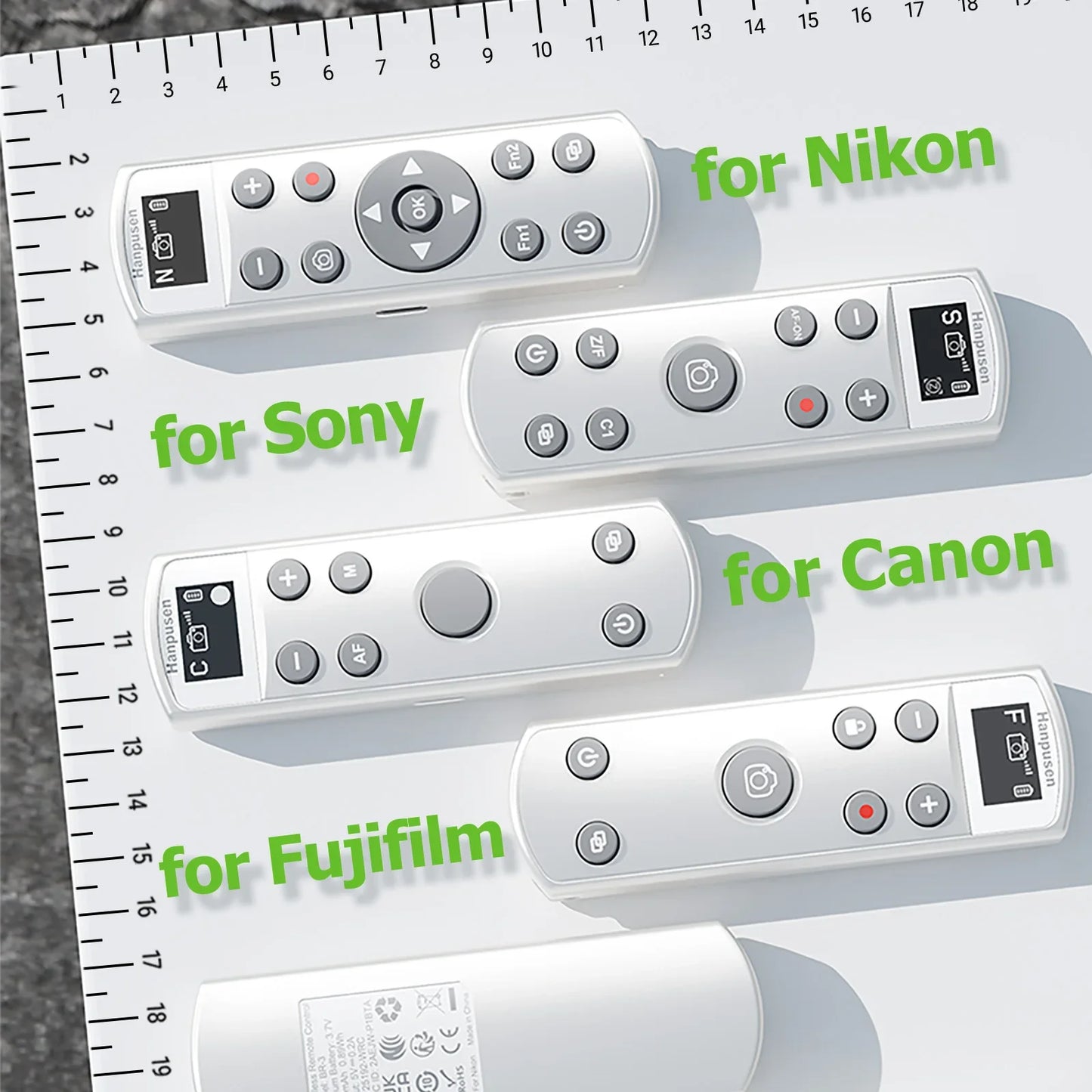 Hanpusen USB-C Bluetooth Camera Remote - Wireless Shutter Release with OLED Screen for Sony Canon Nikon Fujifilm Cameras