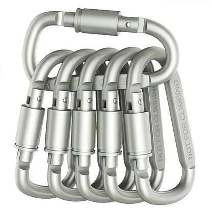 2-6PCS Aluminum Carabiner Set - Tactical EDC Keychain Clips for Camping, Hiking, Survival & Outdoor Gear