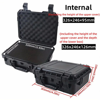 Waterproof Hard Tool Carry Case - Protective Storage Box with Pre-Cut Sponge Organizer for Equipment