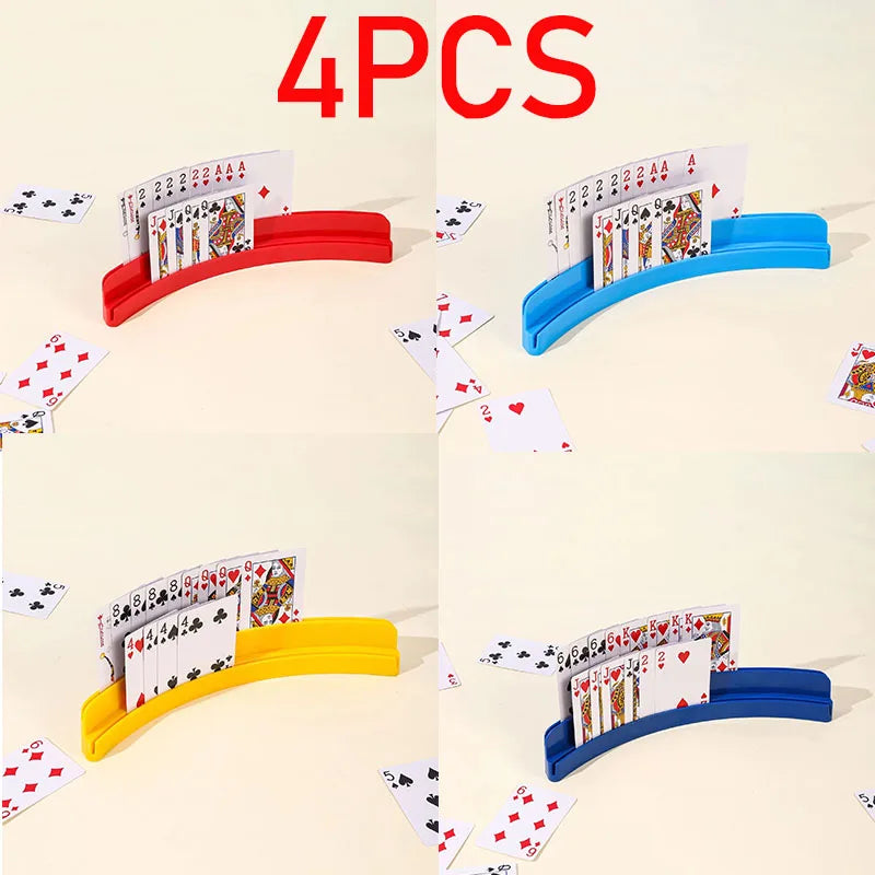 Plastic Poker Card Stand Holder - Creative Playing Card Support Clip Base for Easy Hands-Free Board Games