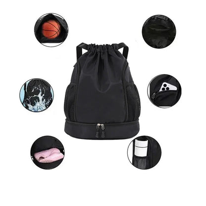 Sports Basketball Backpack — Waterproof Travel Bag for Outdoor, Swimming, Fitness, Hiking, Climbing, and Basketball Gear