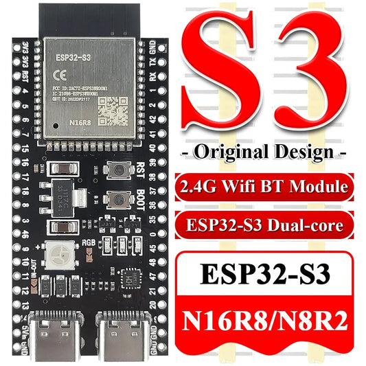 ESP32-S3 WROOM-1 Development Board - 44-Pin WiFi Bluetooth Module with 16MB Flash & 8MB PSRAM for Arduino IDE