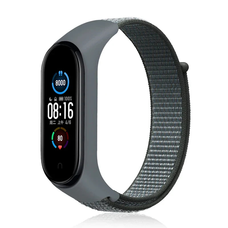 Nylon Loop Strap for Xiaomi Mi Band - Adjustable Sport Wristband Bracelet for Mi Band 3 4 5 6 7 8