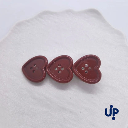 Cute Love Button Hair Clips - Sweet Check Duckbill Side Bangs Clips for Women Girly Hair Accessories