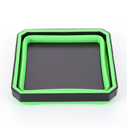 5-Inch Collapsible Magnetic Screw Tray - Silicone Tool Parts Storage Bowl for Plumbers, Carpenters & Mechanics