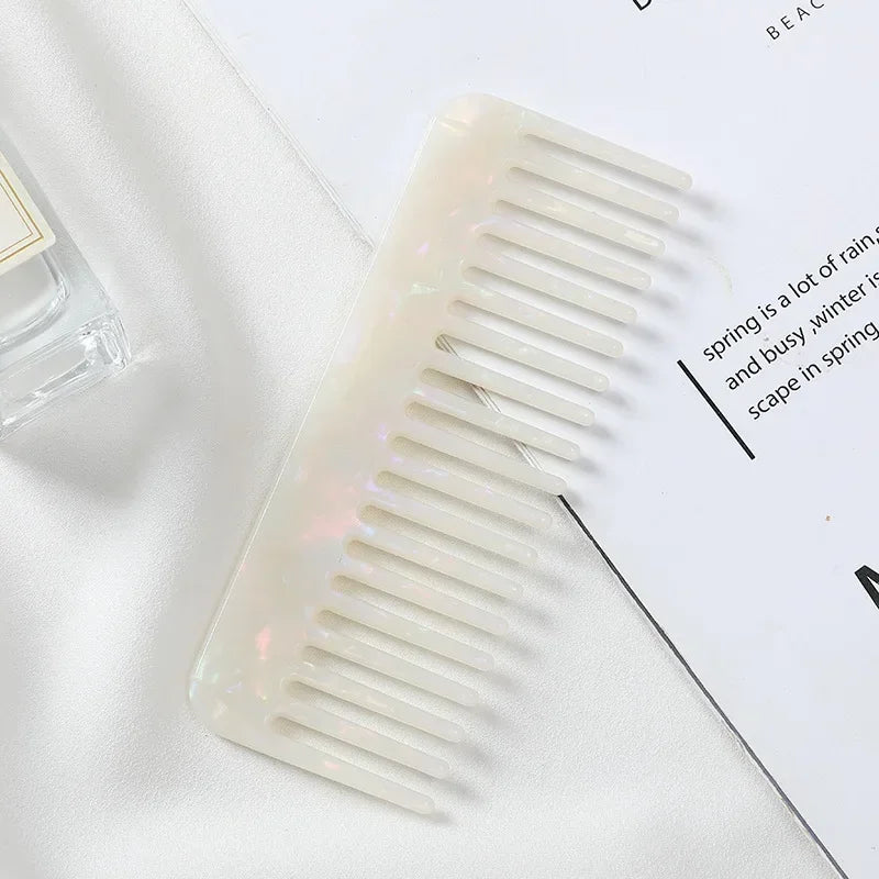 Korean Fashion Hair Comb – Wide Teeth Acetate Anti-Static Hairbrush, Colorful Massage Hair Styling Tool